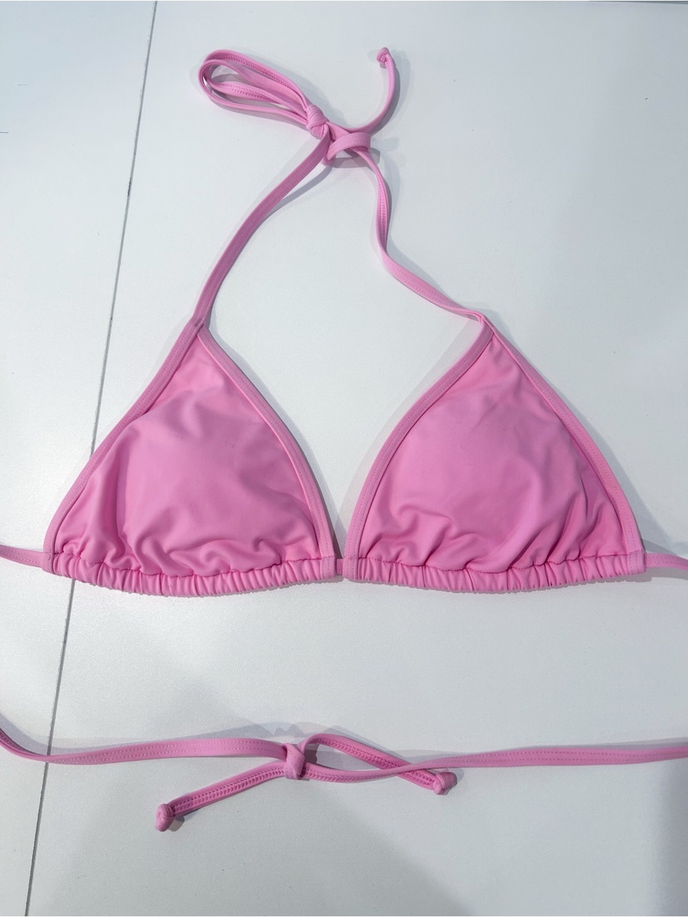 Classic Pink Triangle Bikini Top - Women's Swim